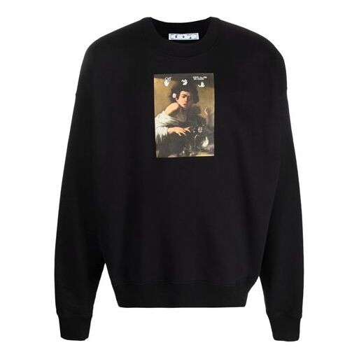 

Толстовка men's fw21 caravaggio printing loose fit black Off-White, черный