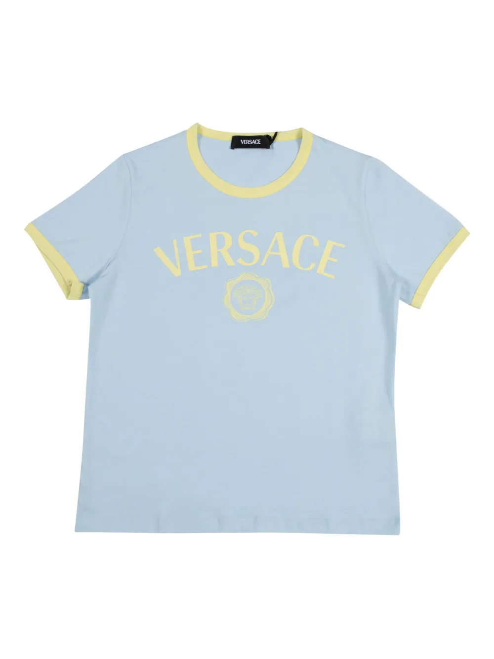 

Хлопковая футболка с логотипом Versace Kids, синий