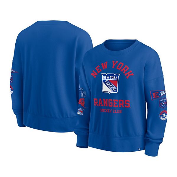 

Женский синий свитшот New York Rangers Go Team Fanatics