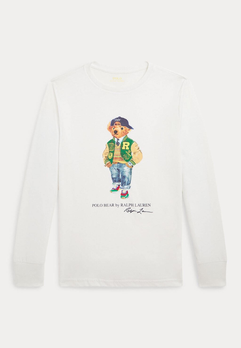 Лонгслив POLO BEAR COTTON LONG-SLEEVE T-SHIRT Ralph Lauren, кремовый