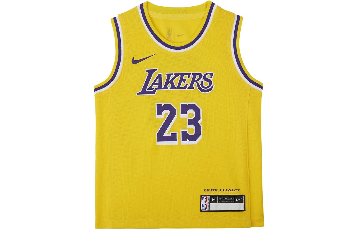 Nike Футболка-майка LeBron James Icon Edition 2023/24 Los Angeles Lakers Amarillo Yellow детская