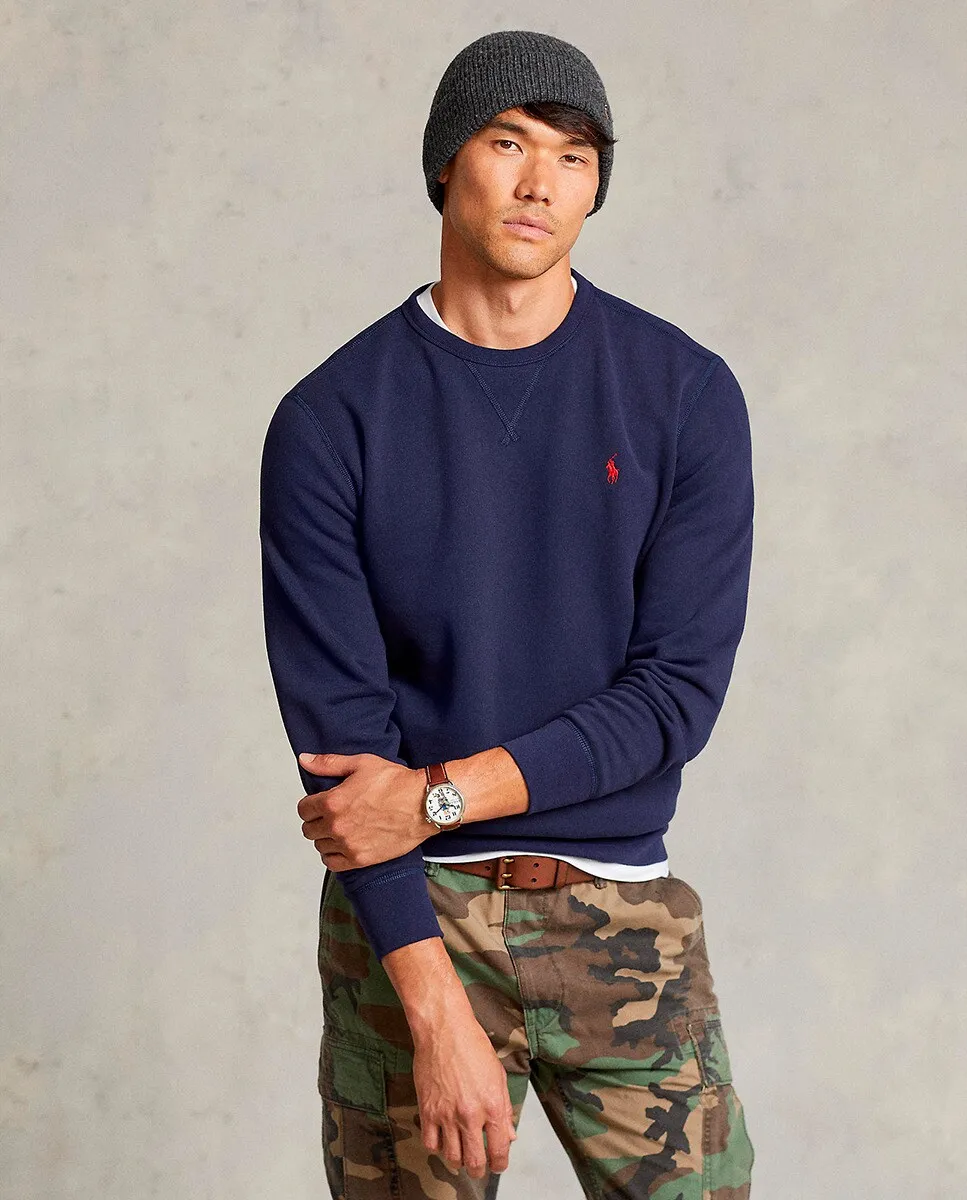 

Мужская толстовка с круглым вырезом и вышитой лошадью Polo Ralph Lauren, темно-синий