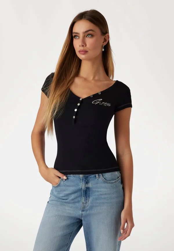 

Футболка-Поло с олимпийским принтом Guess, Jet Black A, Черный, Футболка-Поло с олимпийским принтом Guess, Jet Black A