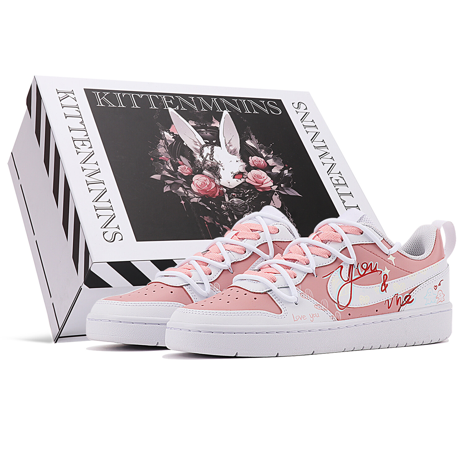 

Кроссовки Nike Court Borough Skateboard Shoes Women's Low-Top Pink/White, Белый, Кроссовки Nike Court Borough Skateboard Shoes Women's Low-Top Pink/White