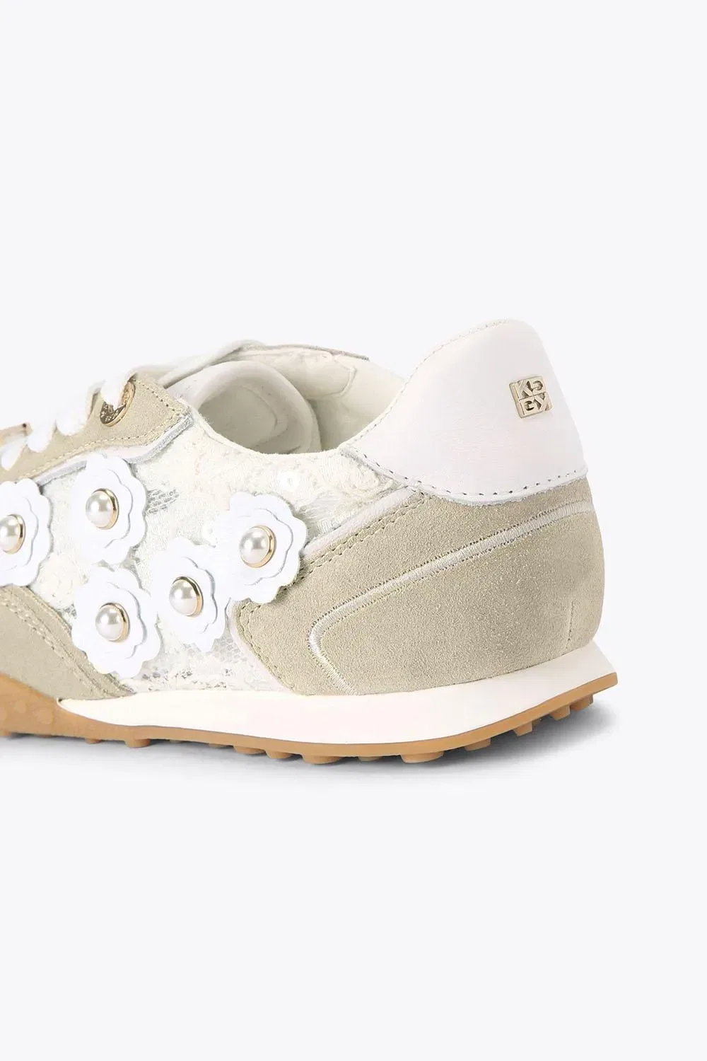Кроссовки с цветочной вышивкой KG Kurt Geiger, светло-бежевый — фото 3