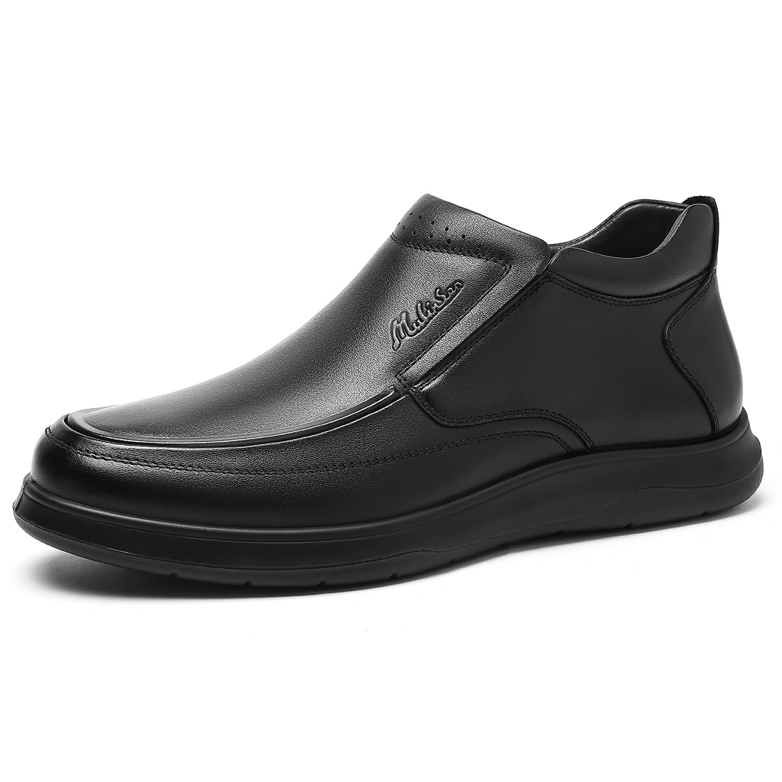 

Ботинки мужские хлопковые, высота около 3 см, черные Mulinsen, Black (Fleece-Lined)