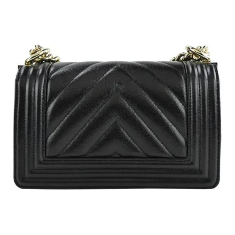 Сумка через плечо Leboy Grain Embossed Calfskin Portable Crossbody Bag, Shoulder Bag Trumpets Women's Black CHANEL — фото 2