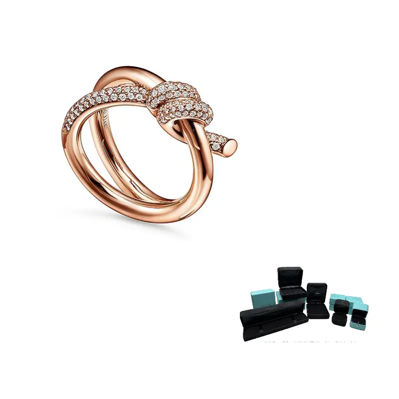 

TIFFANY & CO. Кольцо 18K Rose Gold Knot с бриллиантами