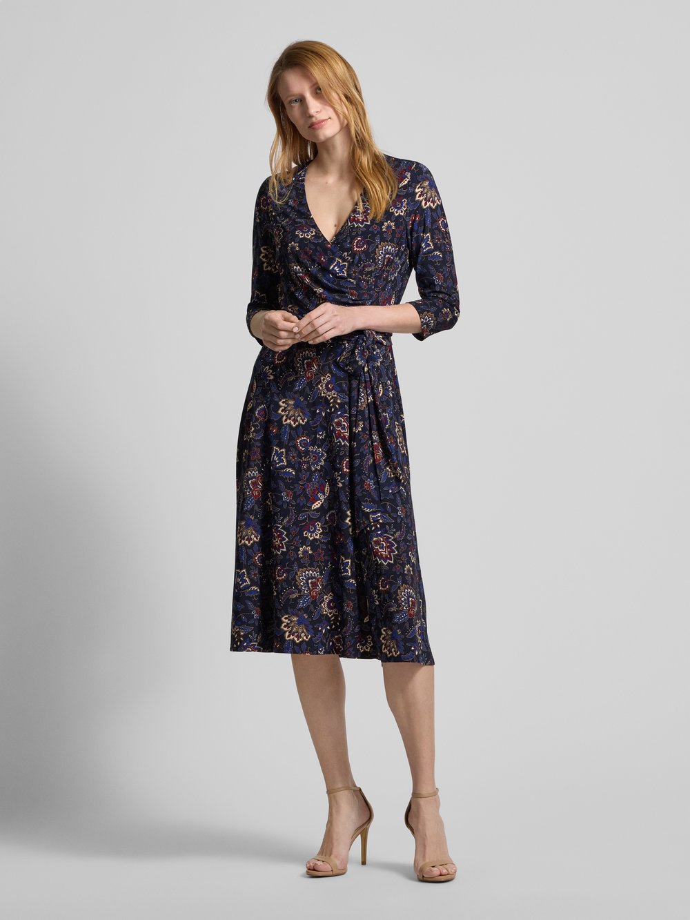 

Платье миди с поясом модель 'CARLYNA' Lauren Ralph Lauren, темно-синий