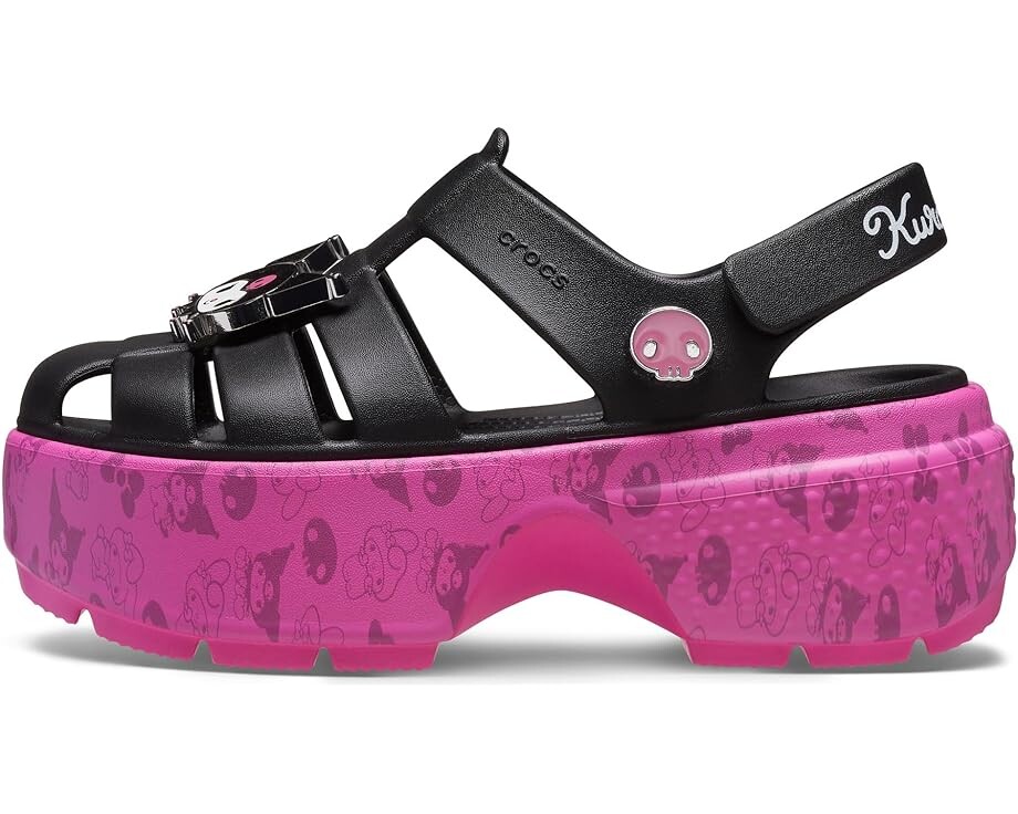 Сандалии Crocs Sanrio My Melody / Kuromi Stomp Sandal, цвет Black/Pink — фото 4