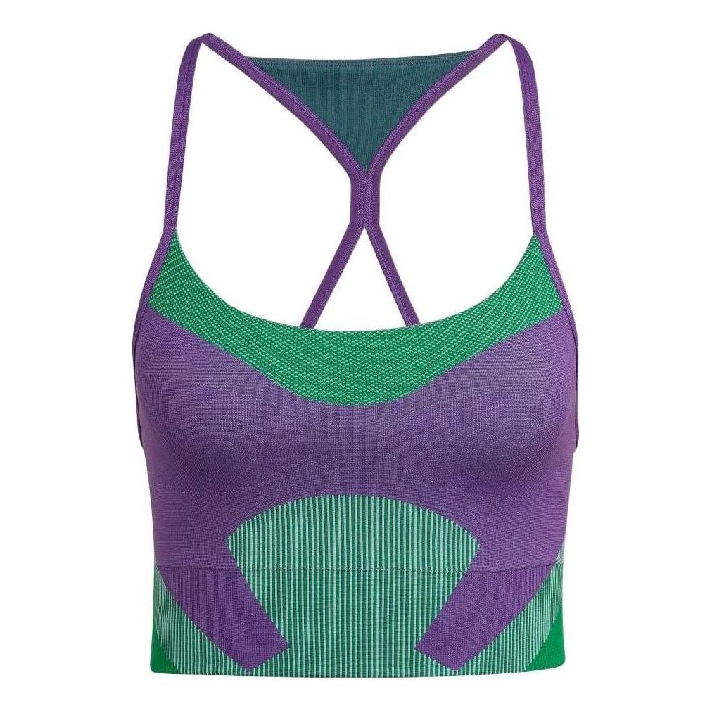 

(WMNS) Бюстгальтер для йоги Adidas by Stella McCartney TrueStrength Yoga Knit Light-Support Bra 'Purple Green'