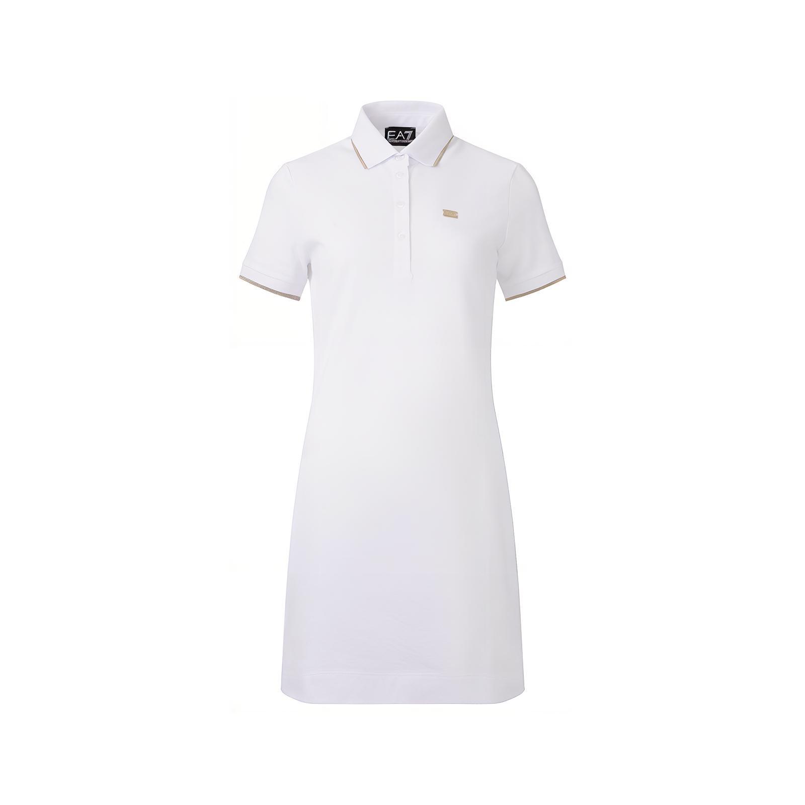 

EMPORIO ARMANI SS24 Женское платье с короткими рукавами, белое