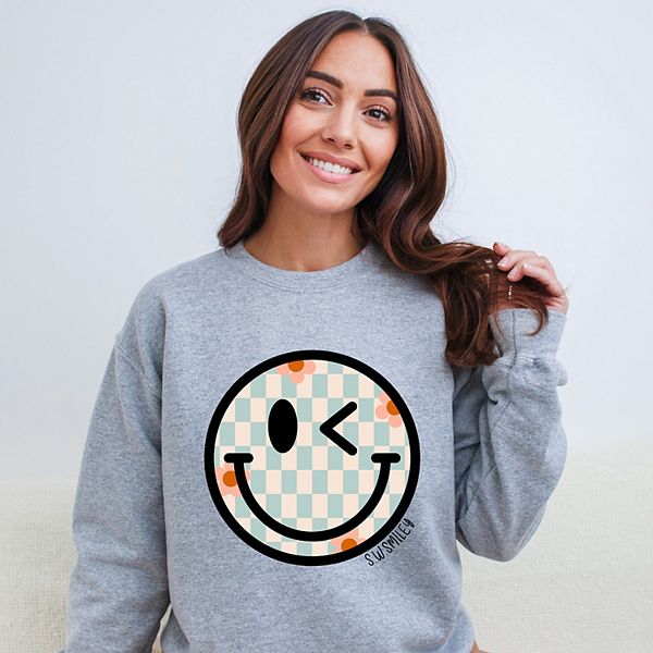 

SWSmiley клетчатый смайлик - женский графический свитшот Simply Sage Market, Graphite, Зеленый, SWSmiley клетчатый смайлик - женский графический свитшот Simply Sage Market, Graphite