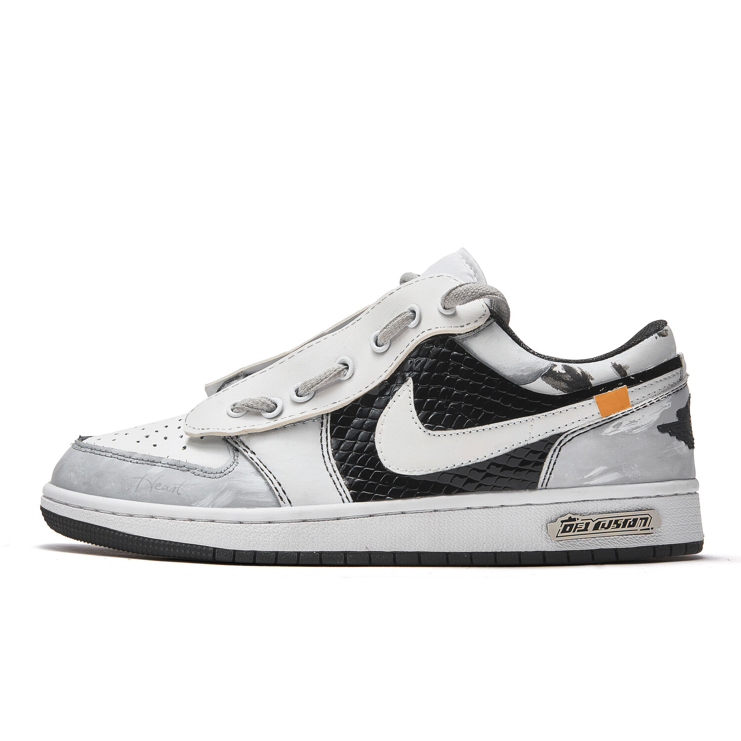 

Кроссовки Air Jordan 1 Vintage Basketball Shoes Men Low-top White/black, белый/черный