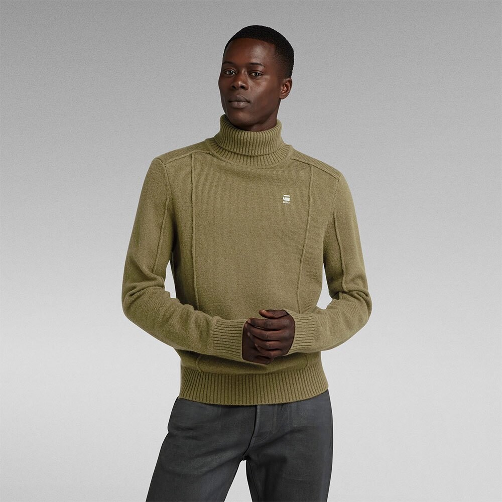 

Свитер G-Star Structure Turtle Neck, зеленый
