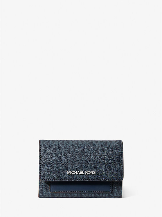 

Кошелек 2-в-1 Jet Set среднего размера с фирменным логотипом Michael Kors, черный