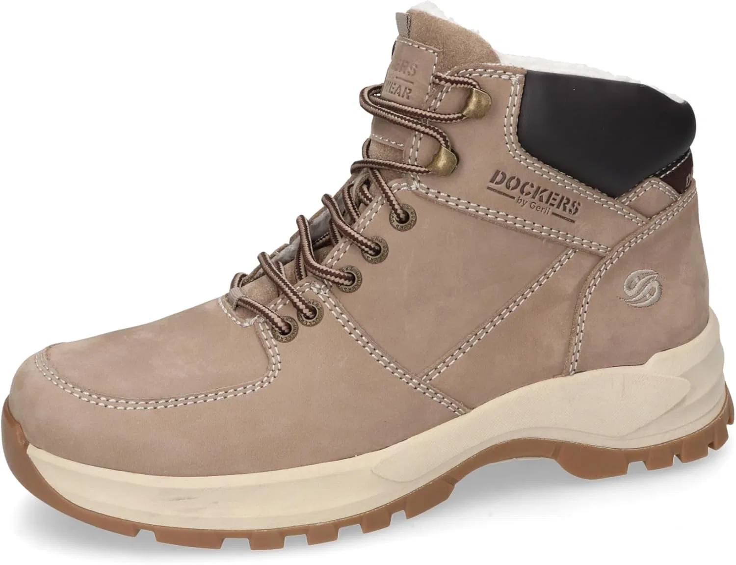 Мужские армейские ботинки Dockers by Gerli, ботильоны, теплые на подкладке, Brown Taupe