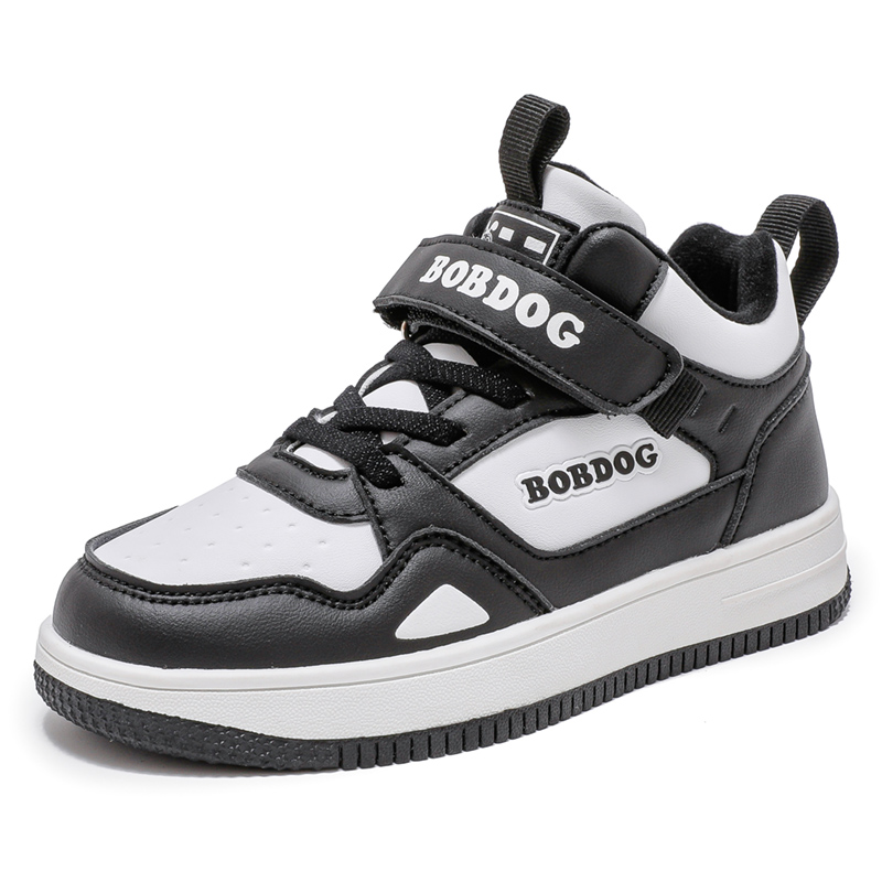 

Амортизирующие устойчивые к истиранию легкие водонепроницаемые нескользящие кроссовки для скейтбординга kids' BOBDOG, HEB-121 черный белый[High-Top Thin Cotton]
