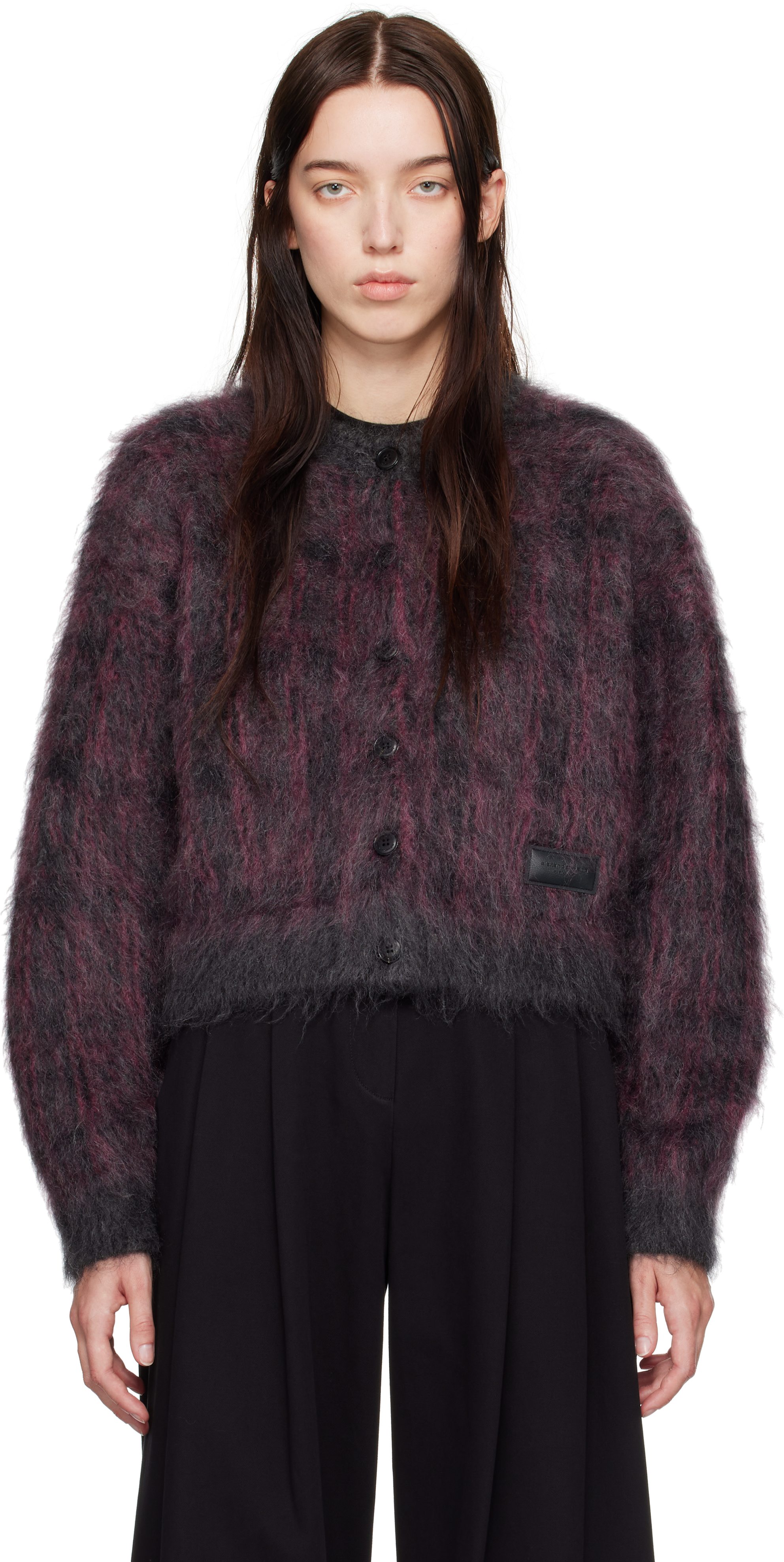 

Жаккардовый кардиган в розово-черную клетку Alexander Wang