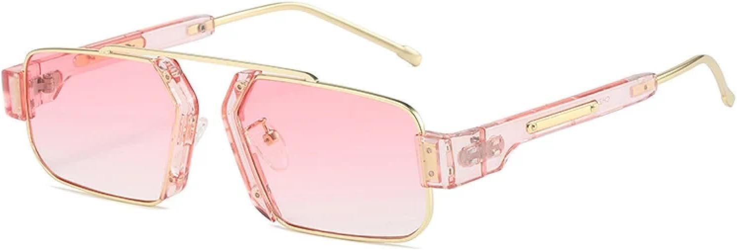 

Ретро-солнцезащитные очки с яркими линзами для женщин, модные, с прозрачными линзами с градиентом, защита от УФ-излучения UV400, солнцезащитные очки для мужчин TVTBBVV, Golden Pink Gradient