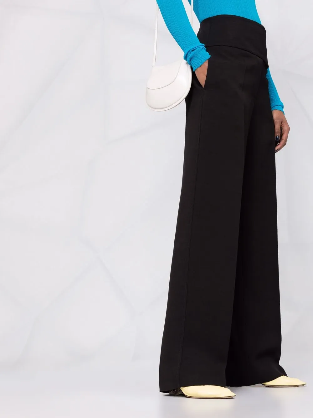 Широкие брюки с завышенной талией JIL SANDER, черный — фото 3