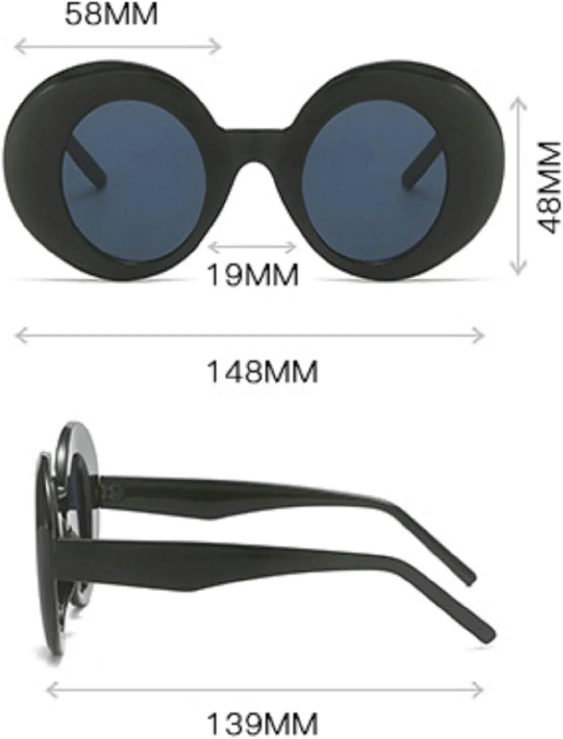 

Винтажные большие круглые солнцезащитные очки с синим градиентом для женщин, модные большие очки «кошачий глаз», женские овальные очки в стиле Y2K mincl, White