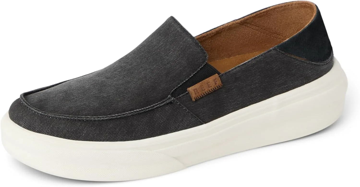Мужские кеды REEF Swellsole Pacific, прочный стирочный канвас, легкие, с мягкой амортизирующей стелькой, черный