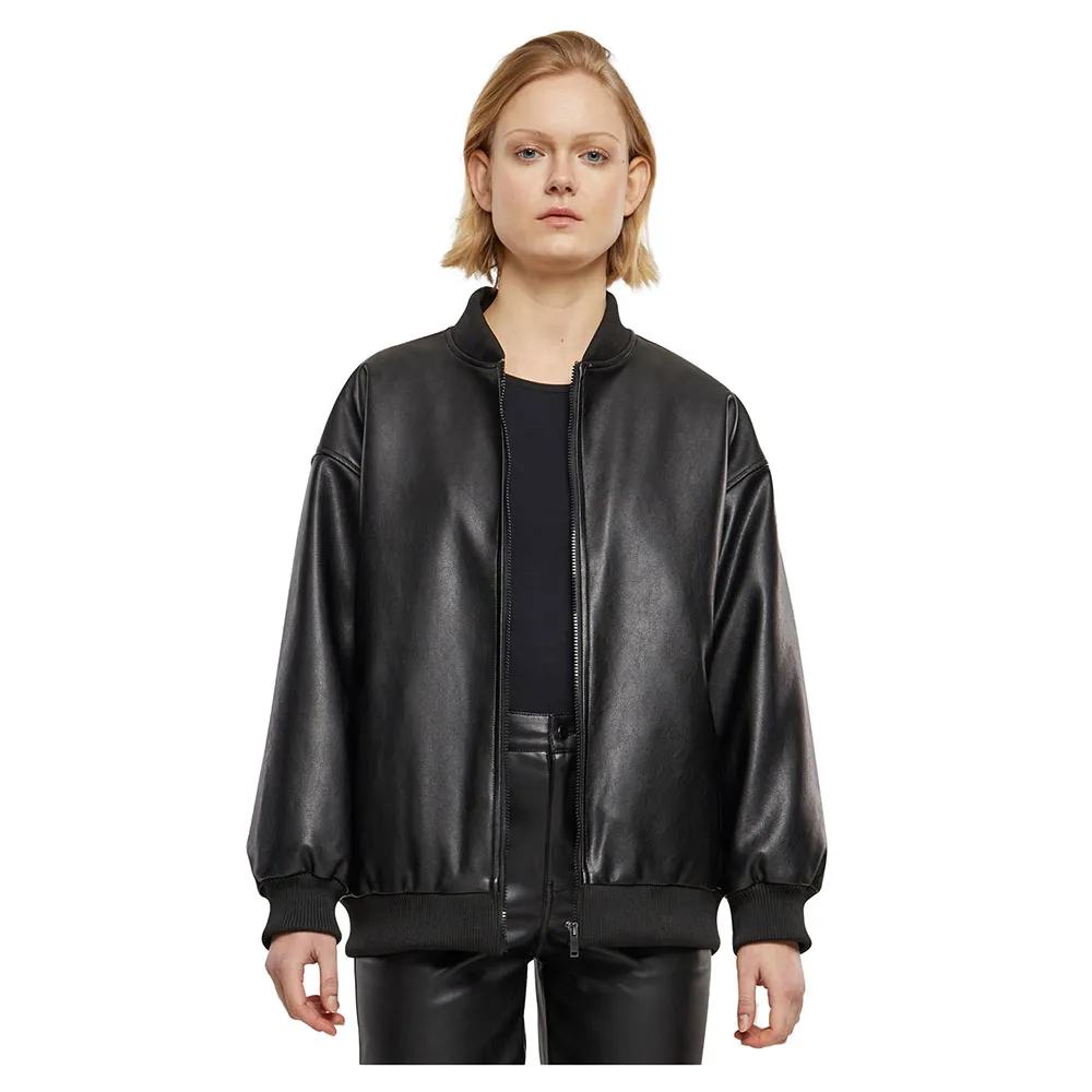 

Куртка Urban Classics Synthetic Leather bomber, черный