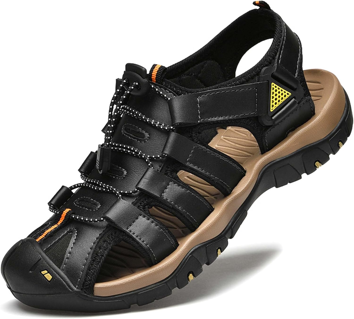 

Мужские летние спортивные сандалии DZBAJRQM с закрытым носком и вентиляцией - защита от ударов - пляжные, черный