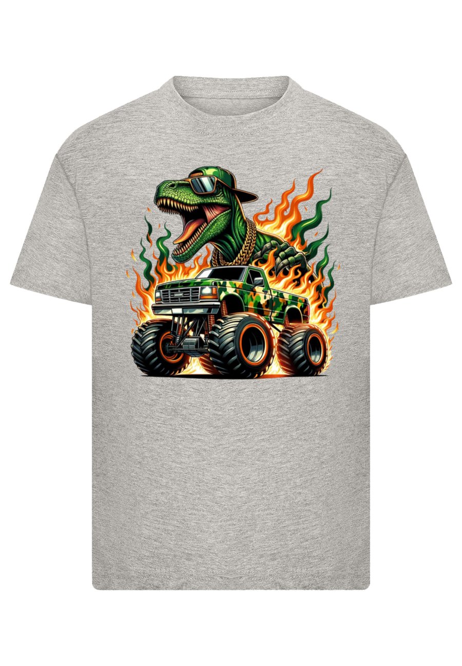 Футболка F4NT4STIC DINOSAURIER MONSTERTRUCK FEUER, Heather Grey/Grey — фото 3