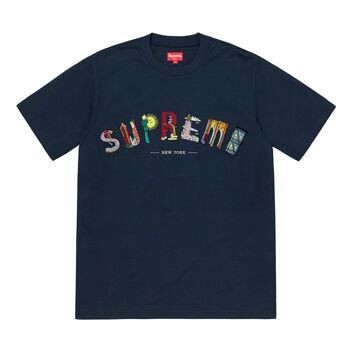 

Футболка ss19 city arc tee navy embroidered logo short sleeve navy blue Supreme, синий