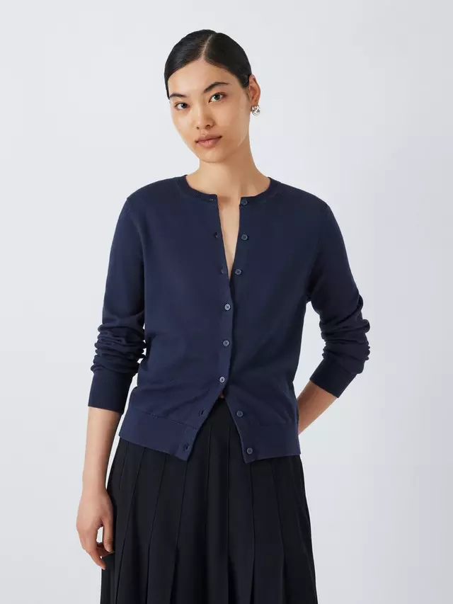 

Кардиган John Lewis Crew Neck Cotton, темно-синий
