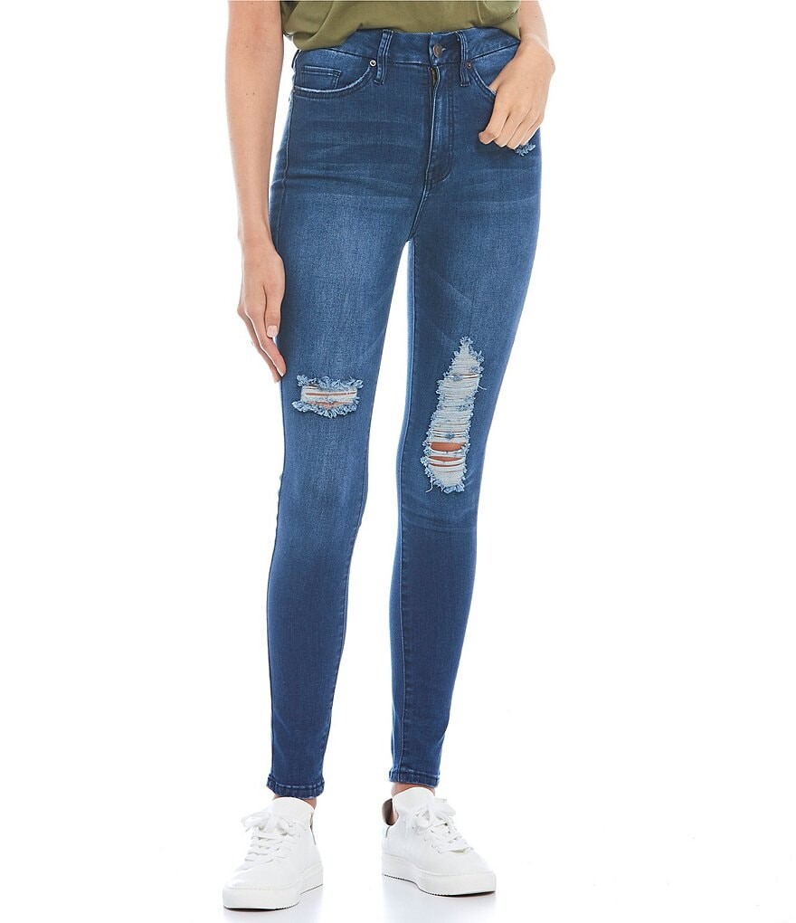 

Джинсы скинни YMI Jeanswear с высокой посадкой и пышными формами, синий