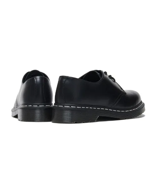 Унисекс туфли Dr. Martens 1461 с белой строчкой чёрные — фото 2
