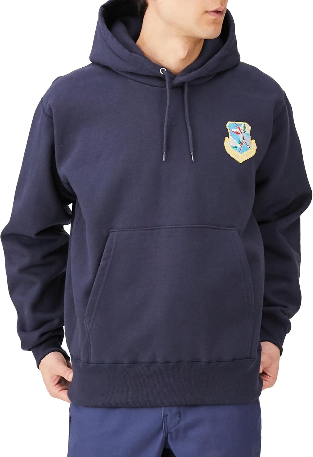 

Толстовка с капюшоном в стиле F, нашивка с гербом армии США, плотная ткань 12,4 унции, флисовая подкладка, темно-синий цвет, размер M F-Style