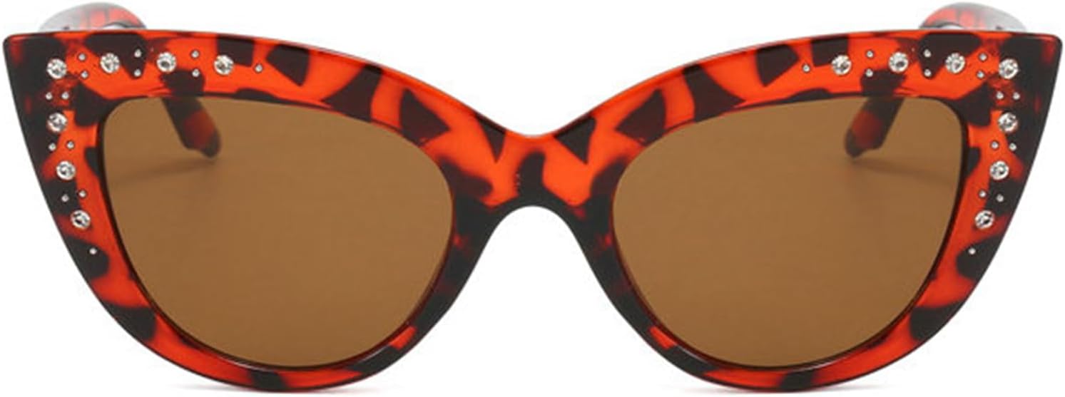 

Солнцезащитные очки «кошачий глаз» с бриллиантами, женские, в стиле ретро, ​​украшенные стразами, сверкающие кристаллами и жемчугом, роскошные очки с блестками helena, Leopard