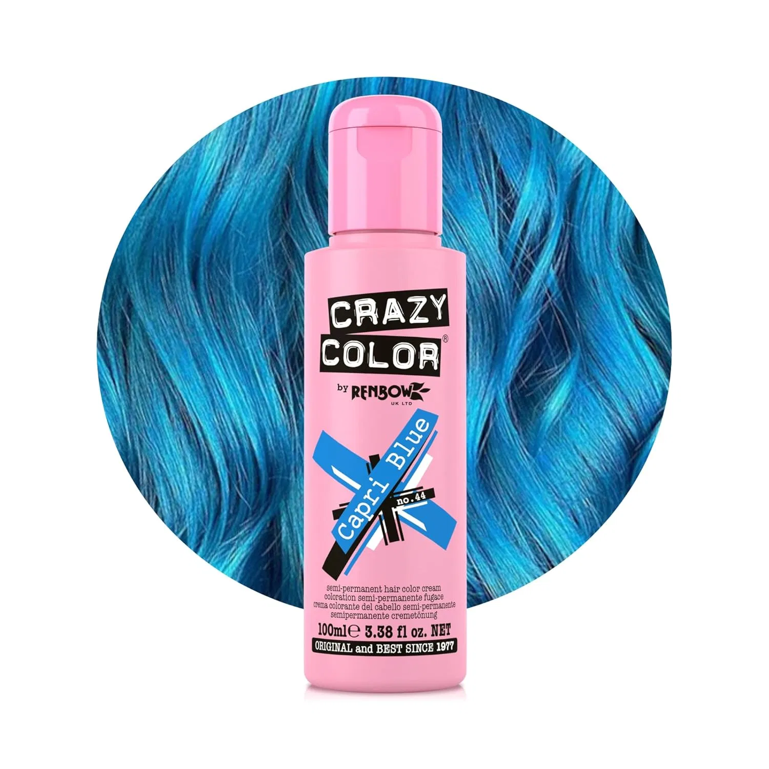 Полуперманентная краска для волос «Capri Blue 44» от Renbow Crazy Color Crazy Color, Capri Blue