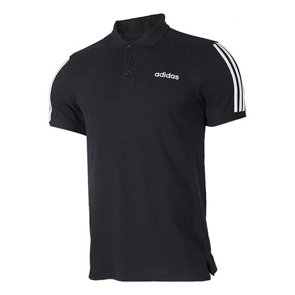 

Футболка casual sports breathable short sleeve polo shirt black Adidas, черный