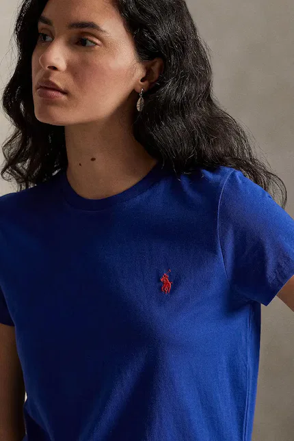Футболка с коротким рукавом хлопковый джерси Polo Ralph Lauren, синий — фото 4