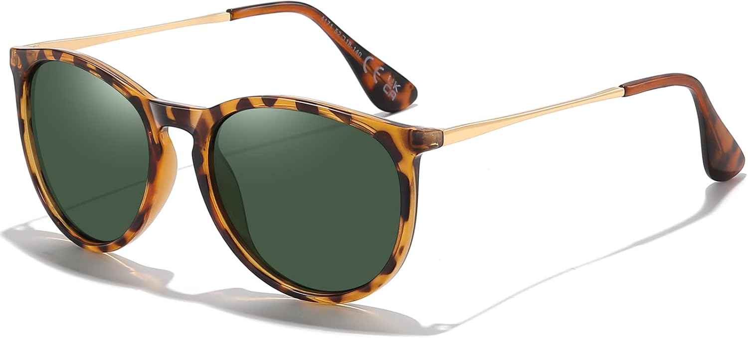 

Поляризованные солнцезащитные очки CHBP для женщин и мужчин - модный винтажный классический ретро-стиль 2025 года с круглыми зеркальными линзами. Дизайнерский стиль, 1pack-leopard Frame Gradient G15 Lens