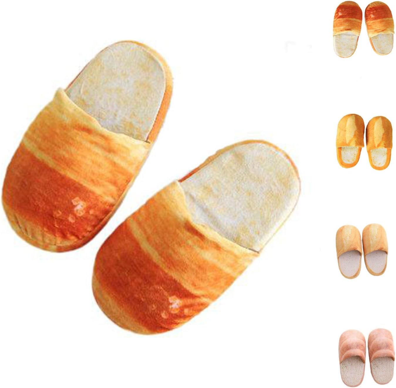 

Домашние тапочки с рисунком хлеба, мягкие, теплые, с нескользящей подошвой, для мужчин и женщин Generic, Bread-a