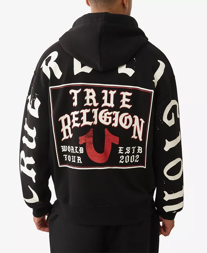

Мужская худи с молнией Flag True Religion, черный