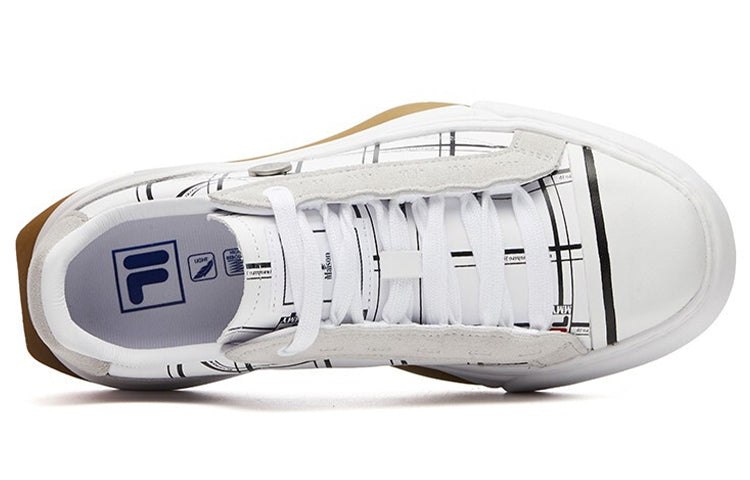 Кеды (WMNS) Fila Fusion Canvas Shoes 'White CheckeRed', белый — фото 4