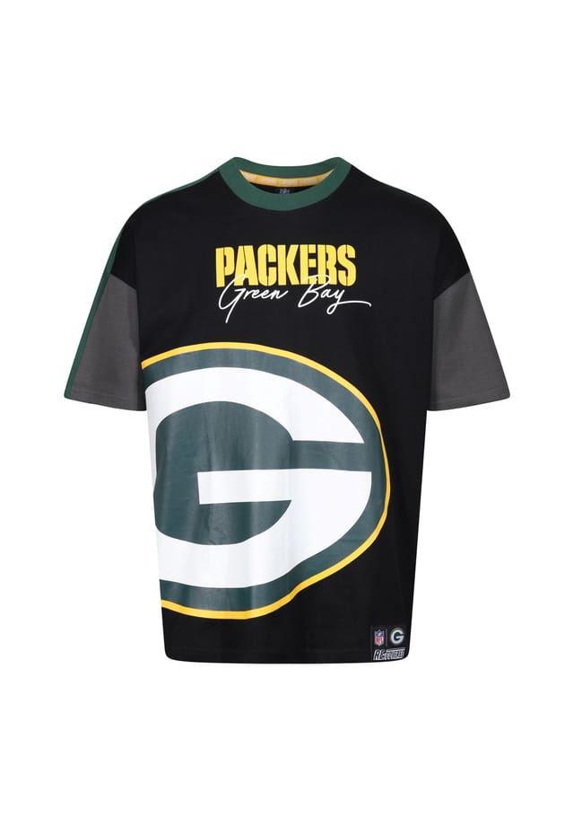 

Футболка nfl packers bay cut and sew oversize для всех поклонников green bay packers Re:Covered, черный