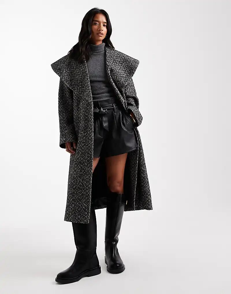 

Пальто Miss Selfridge с воротником-шалью и запахом в ёлочку