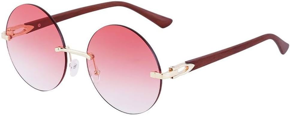 

Женские солнцезащитные очки без оправы круглой формы, роскошные модные очки большого размера без оправы для мужчин, модные очки с градиентными линзами TKKTLLT, C7 Pink