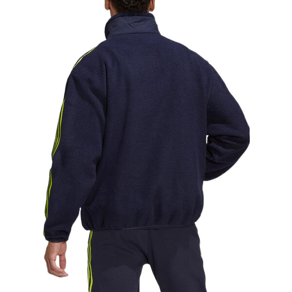 Куртка Men's adidas Logo Printing Pattern Stripe Soccer/Football Jacket Navy Blue, синий — фото 4