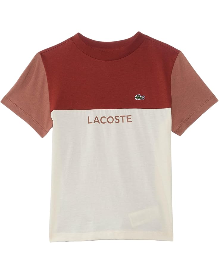 

Футболка Lacoste Kids Colorblock T-Shirt, цвет Off White/Maroon/Clay