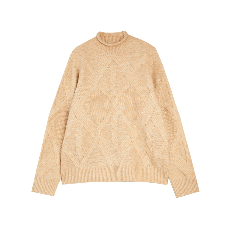 

ELLE Свитер Women's Camel с круглым вырезом Moderate Others