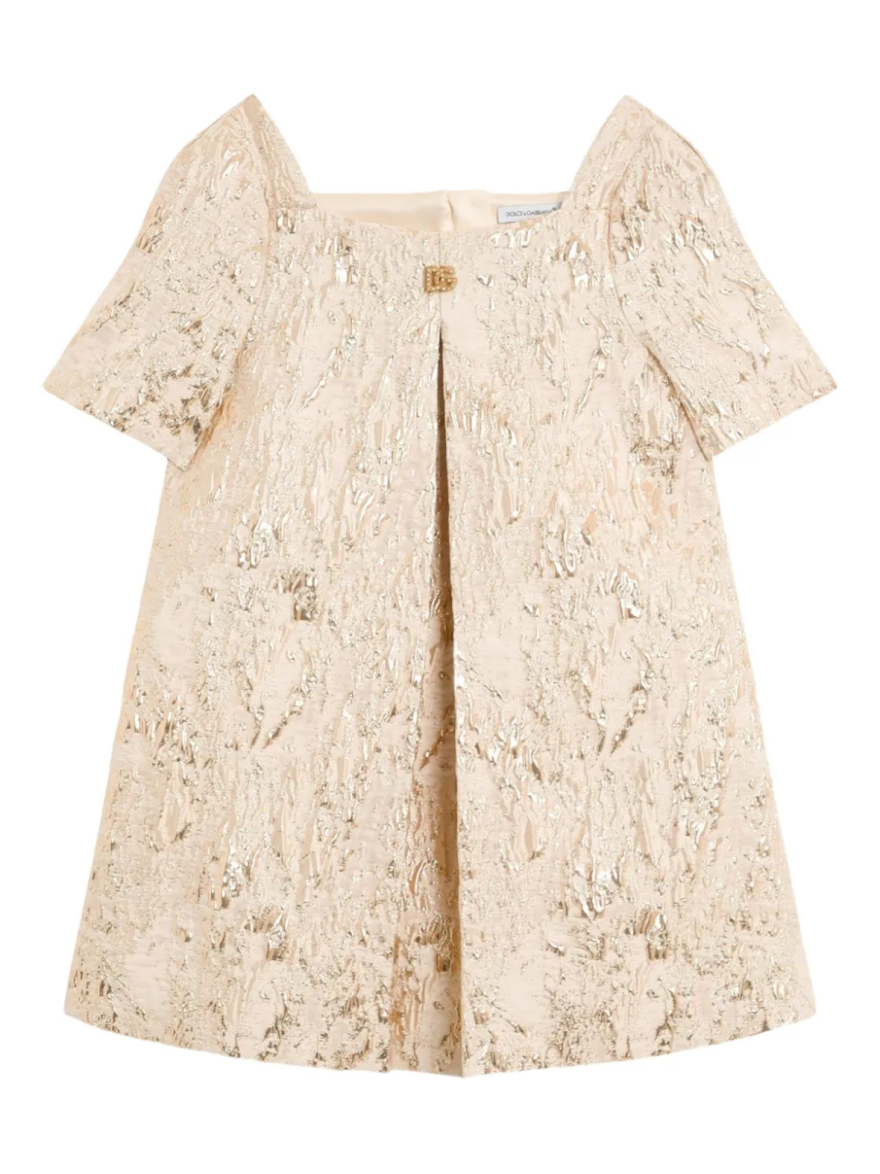 

Dolce & Gabbana Kids фактурное платье-трапеция с эффектом металлик, нейтральный